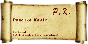 Paschke Kevin névjegykártya